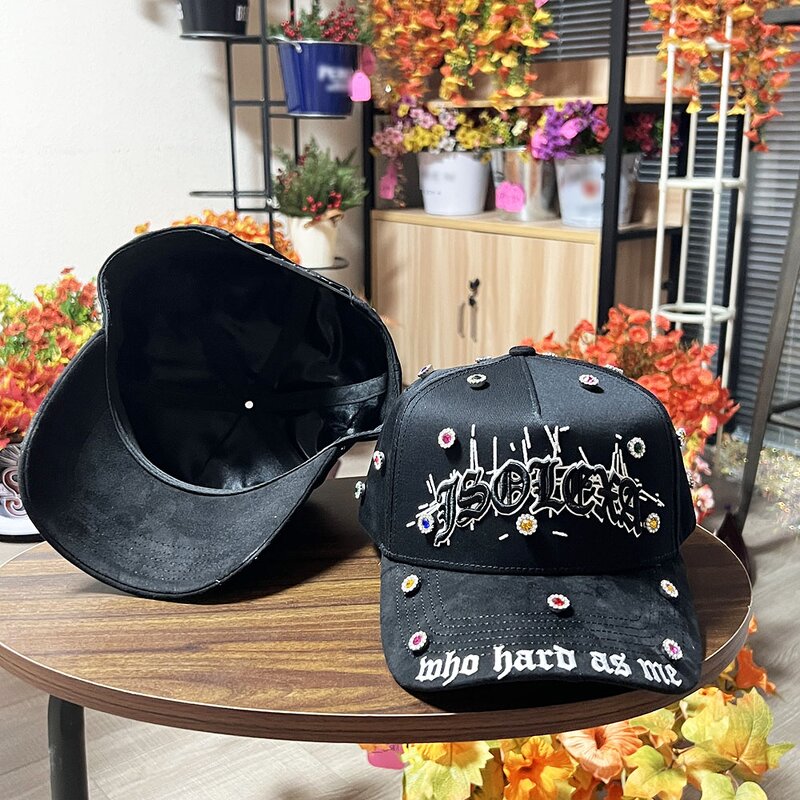 Baseball Cap Manufacturer - Custom 5-Panel Suede Rhinestone Cap