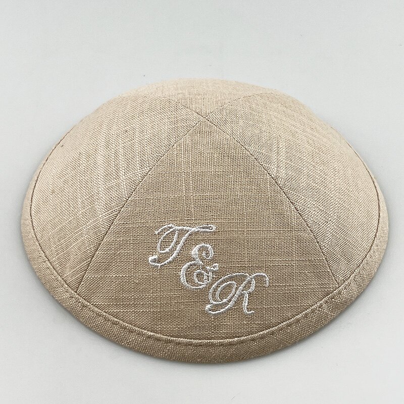 Kippah Manufacturer - Custom Embroidered Wedding Linen Kippah