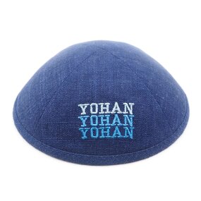 Kippah Manufacturer - Custom Embroidery Suede Linen Kippah Supplier