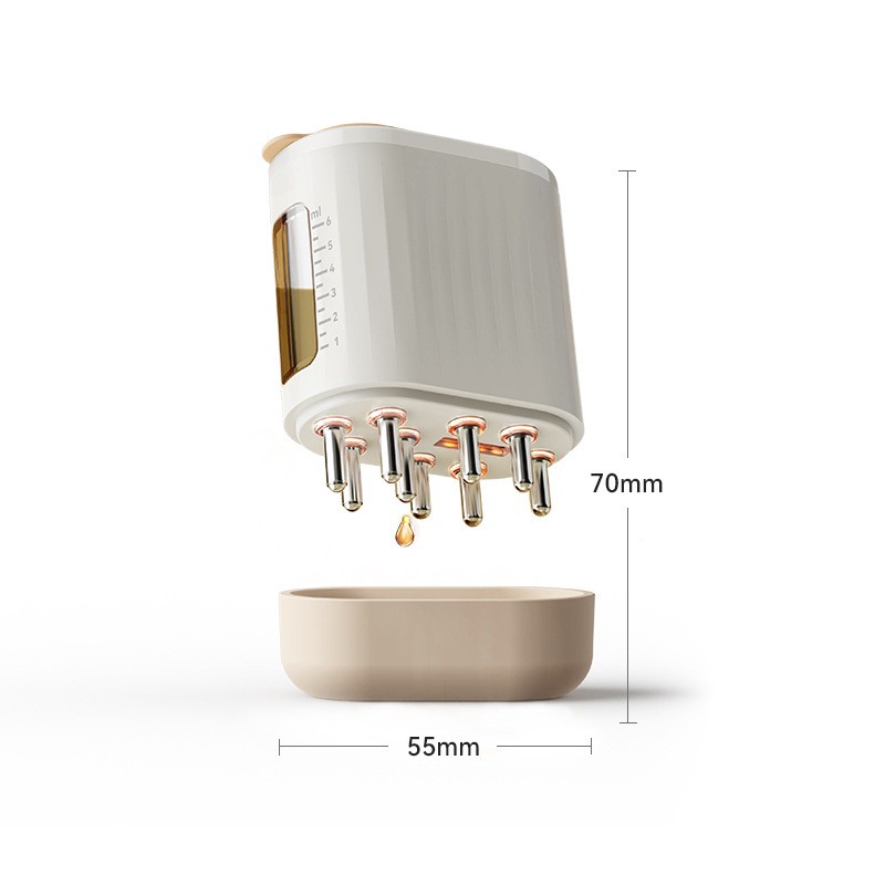 Electric Hair Growth Comb Led Red Light Anti Hair Loss Vibration Scalp Massage Comb With Oil Compartment