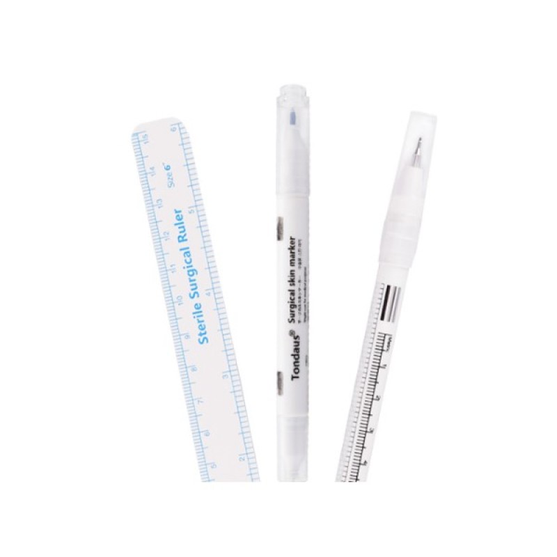 Tattoo Piercing Skin Marker,Medical Surgical Scribe Pen With Sterile Ruler