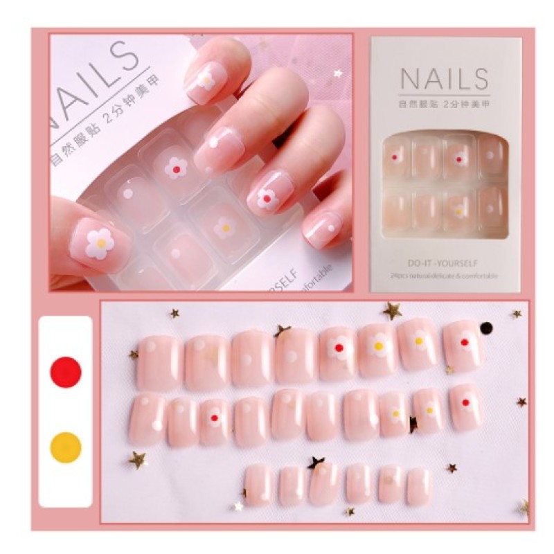 Professional Custom Design French Gradient Hand Paste Drill Acrylic Press on Nails Private Label Artificial Fingernails