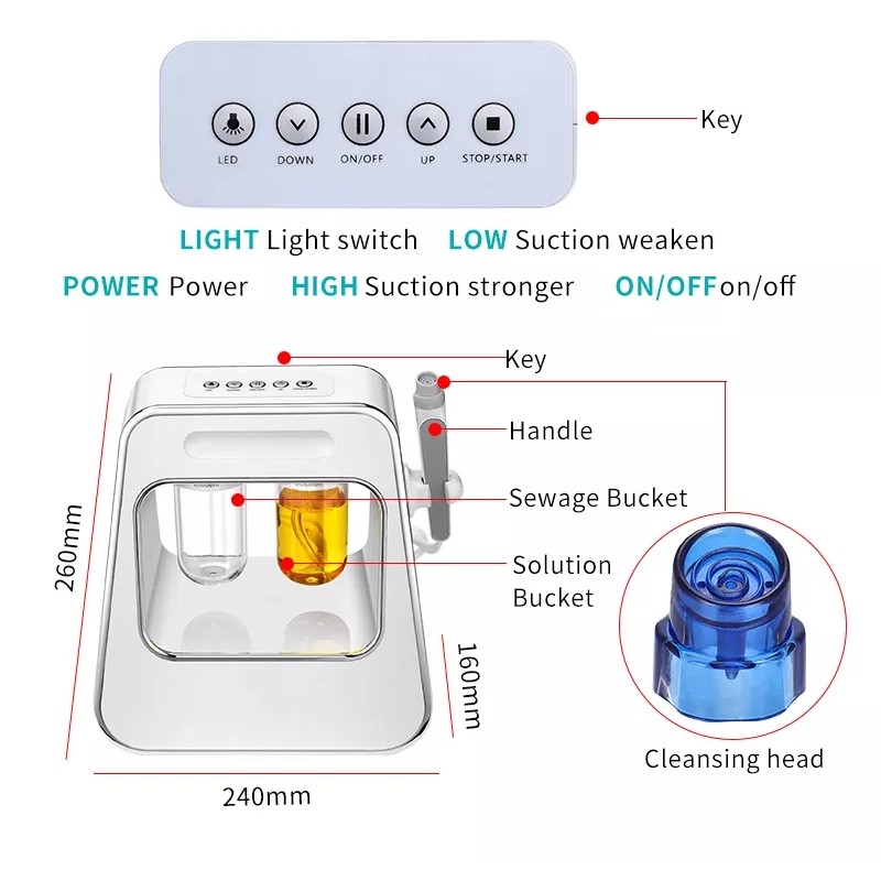 Korea Mini Home Use Water Hydro Facial Peel Microdermabrasion Spa Equipment