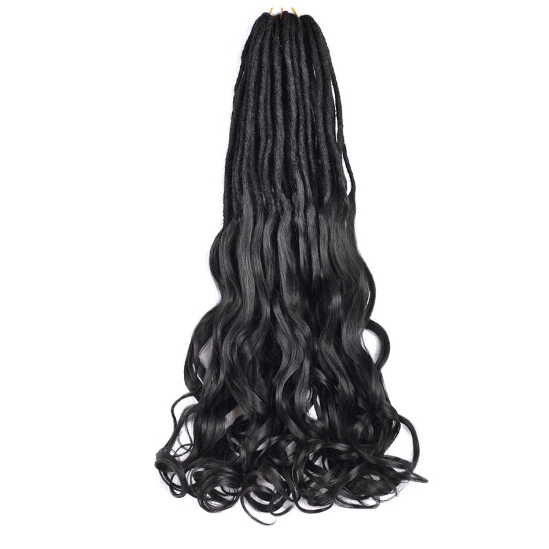 Cross Border High-Temperature Synthetic Braiding Hair Long Dirty Braid Wig French Curl Dreadlocks Soft Straight/Wavy/Curly