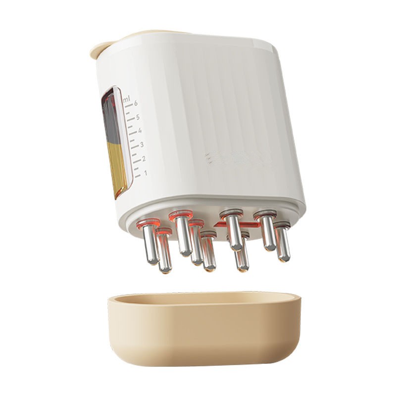 Electric Hair Growth Comb Led Red Light Anti Hair Loss Vibration Scalp Massage Comb With Oil Compartment