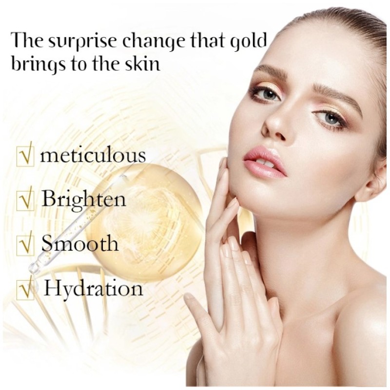 24k Real Gold Serum Collagen Makeup Eye Essence Oil for Removing Canthus Wrinkle