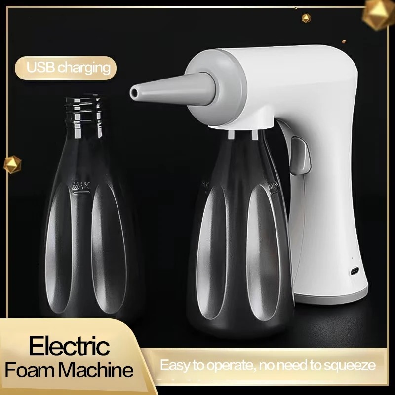 Foam Pump Bottle Electric Bubble Spray Shower Shampoo Continuous Foaming Charging Foam Spray Gun for Salon Home Hair Use