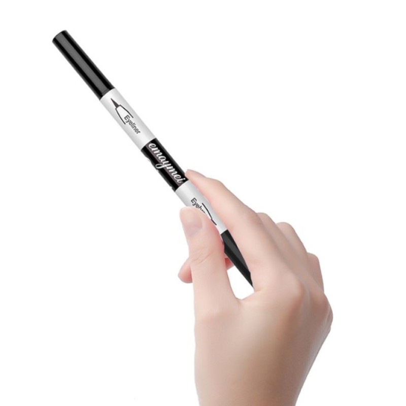 2 in 1 Eyebrow Pencil and  Eyeliner 4 Fork Tip Nature Makeup Waterproof 3D Liquid Eyebrow Tattoo Pen