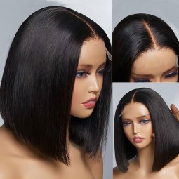Uniky Bob Wigs Human Hair Lace Front, Lace Front Wig Virgin Human Hair,Kinky Curly Short Bob Wig