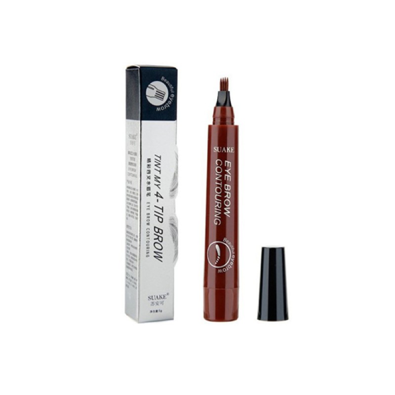 4 Fork Tip 4 Colors Long Lasting Wholesale Nature Makeup Waterproof 3D Liquid Eyebrow Tattoo Pen