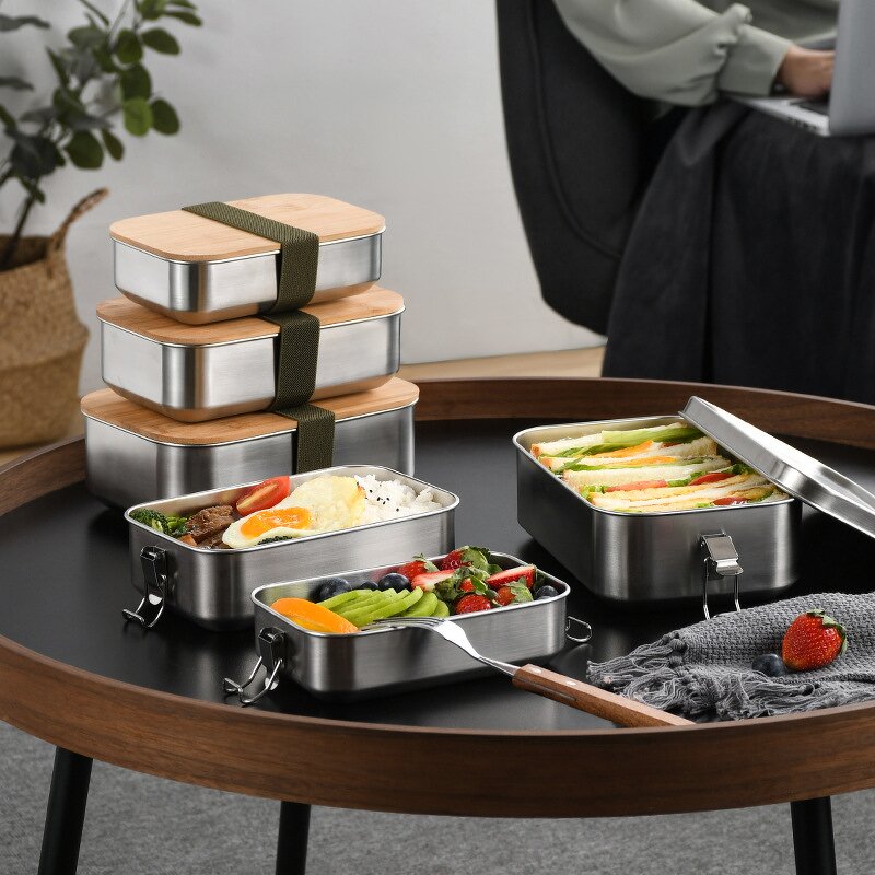 Stainless Steel Lunch Box Manufacturer - OEM Custom Bamboo Lid Bento