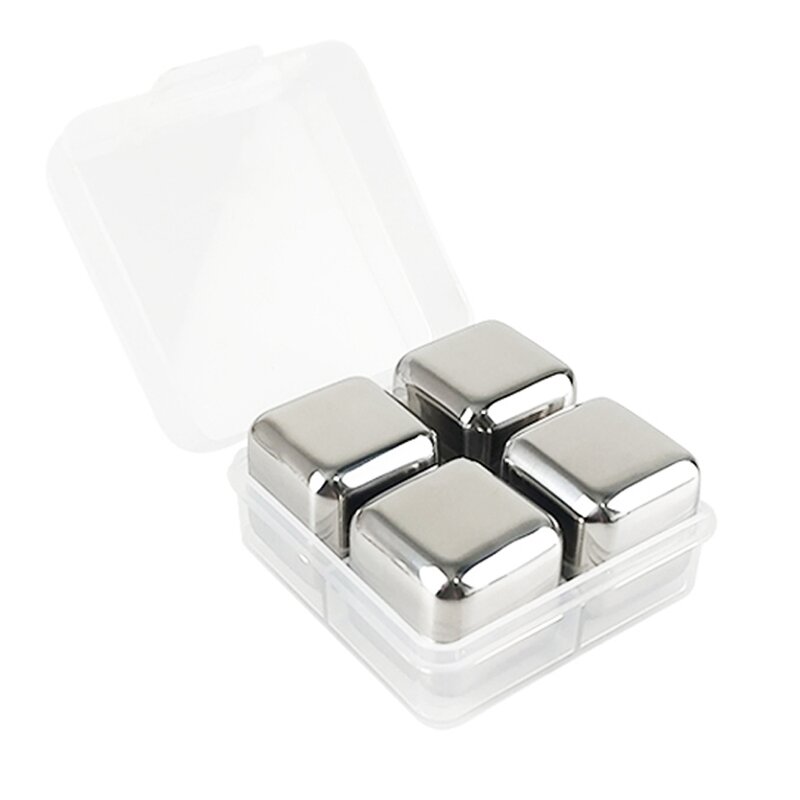 Whiskey Stones Manufacturer - 4 Pcs Reusable Stainless Steel Ice Cubes