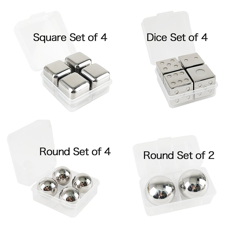 Whiskey Stones Manufacturer - 4 Pcs Reusable Stainless Steel Ice Cubes