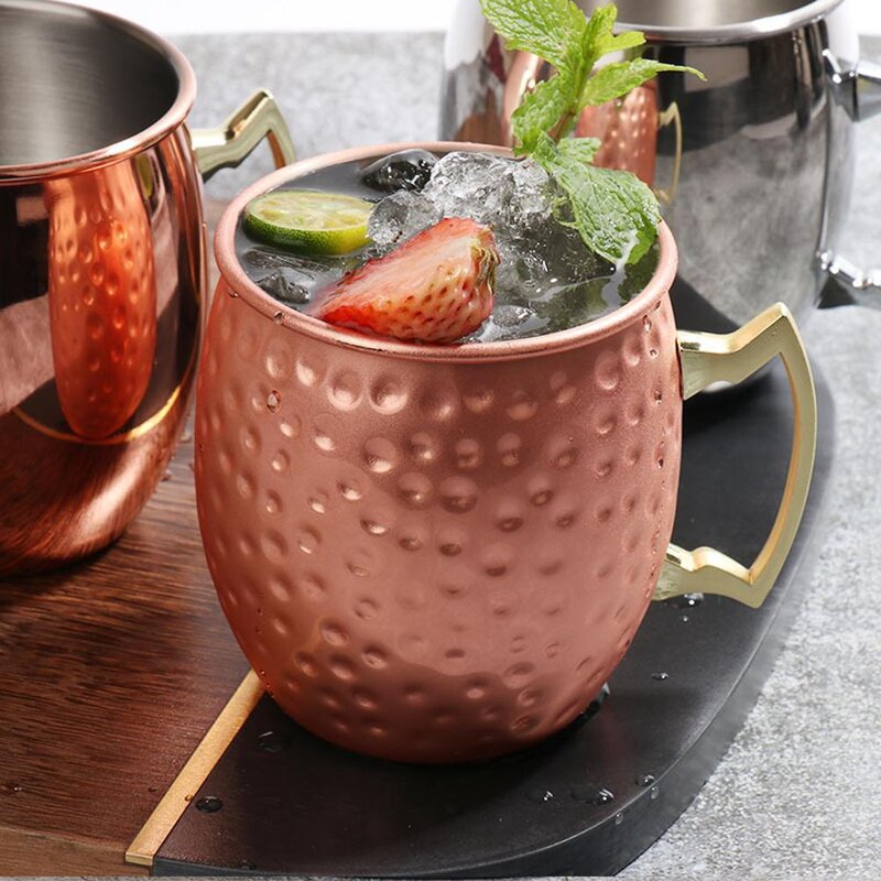 Copper Mugs Manufacturer - 304 Stainless Steel Hammered Moscow Mule Mug