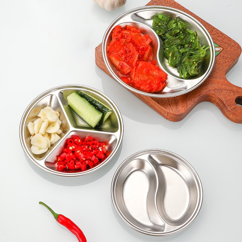 Kids Dinner Tray Manufacturer - Stainless Steel 2/3 Compartment School Tray