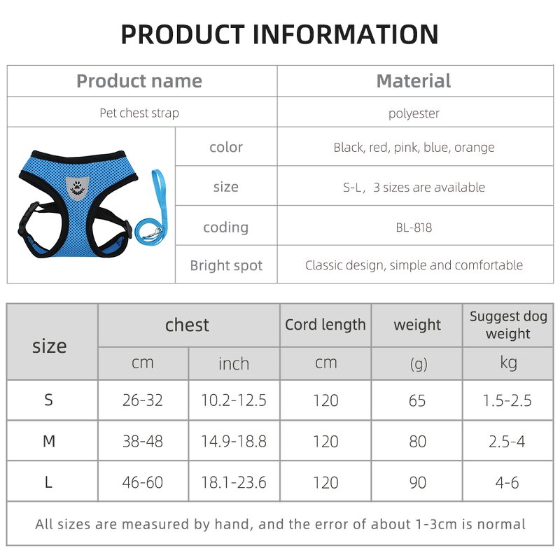 Pet Harness Manufacturer - High Quality Breathable Reflective Harness