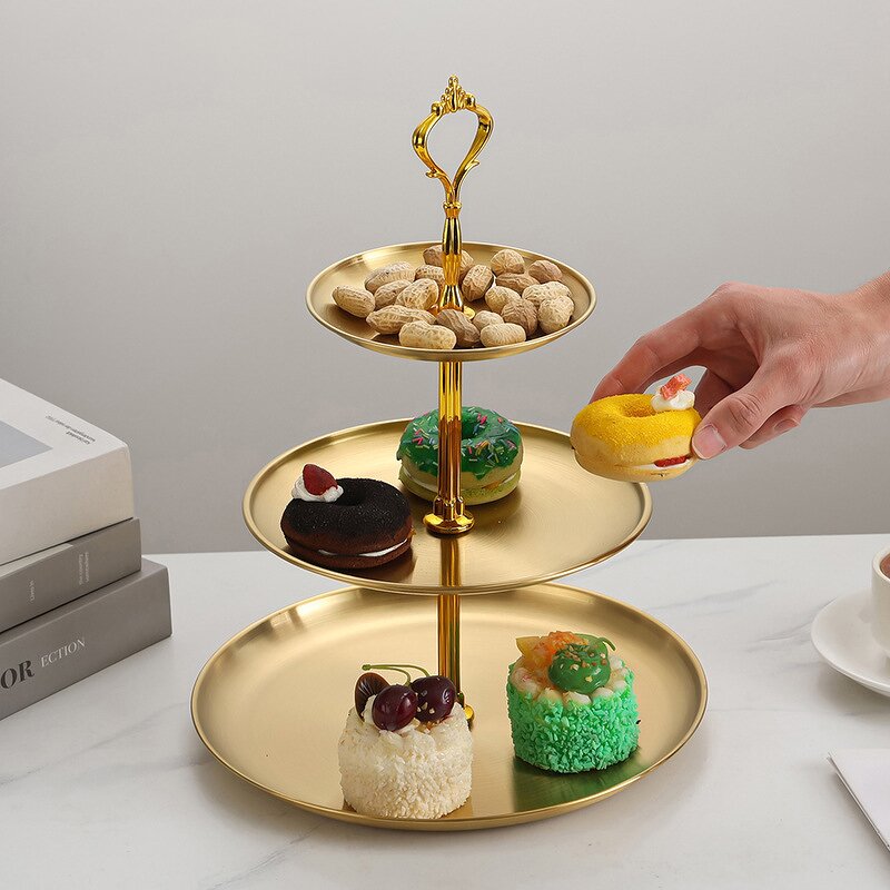 Dessert Stand Manufacturer - 2/3 Tier Stainless Steel Cake Fruit Stand