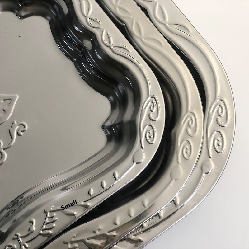 Fruit Plate Manufacturer - Luxury Stainless Steel Rectangular Decorative Tray