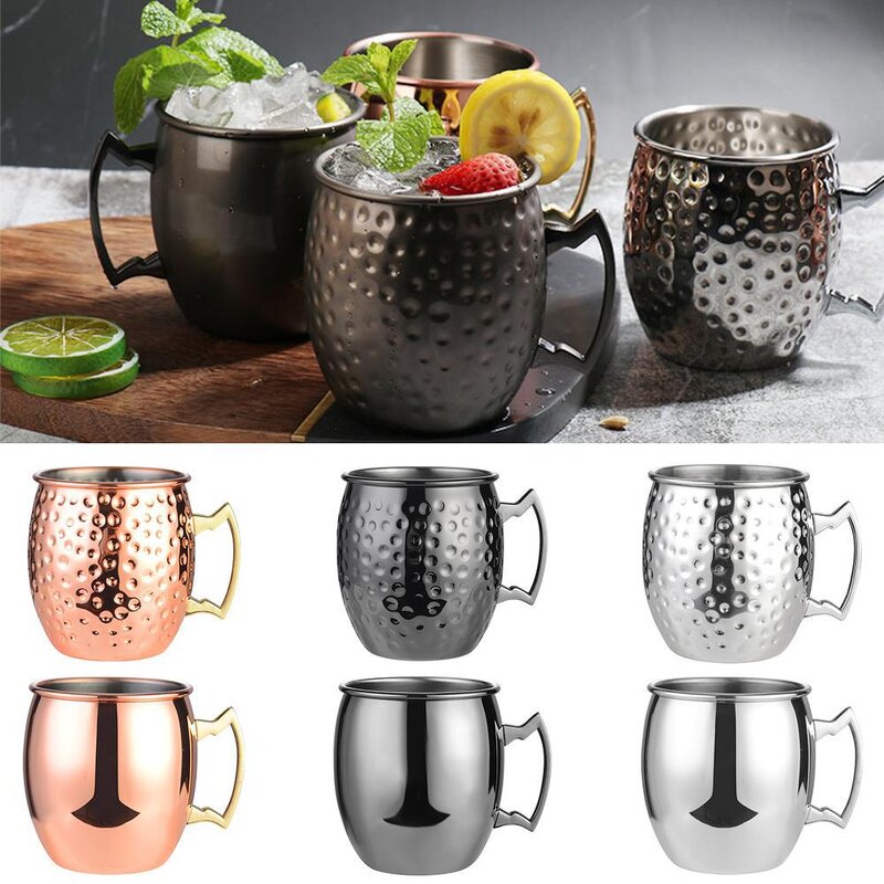 Copper Mugs Manufacturer - 304 Stainless Steel Hammered Moscow Mule Mug