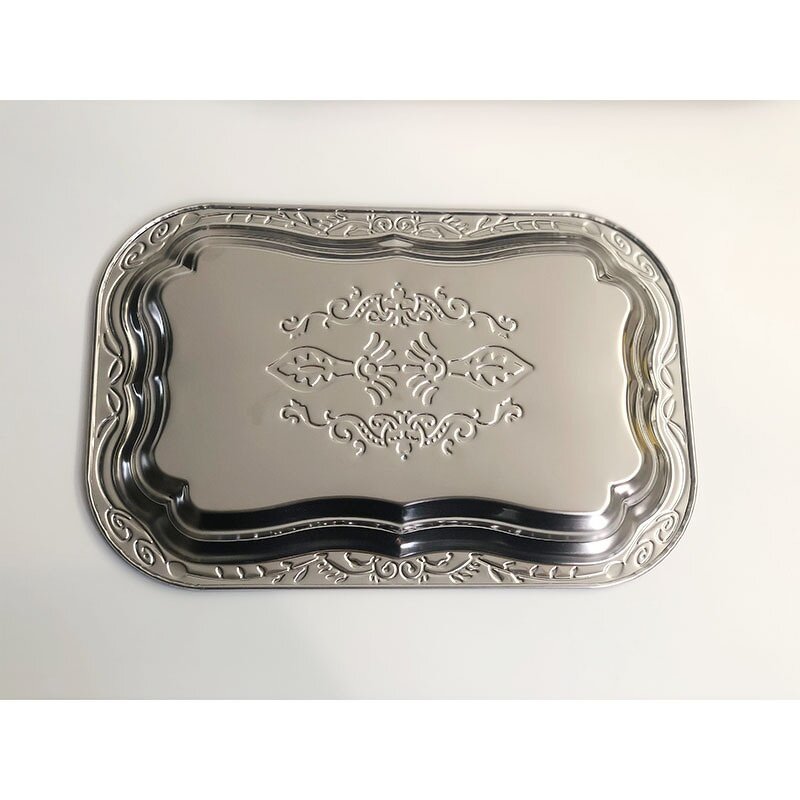 Fruit Plate Manufacturer - Luxury Stainless Steel Rectangular Decorative Tray