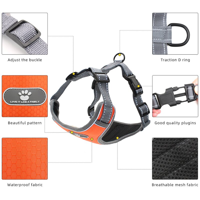 Dog Harness Manufacturer - Custom Adjustable Reflective Pet Vest