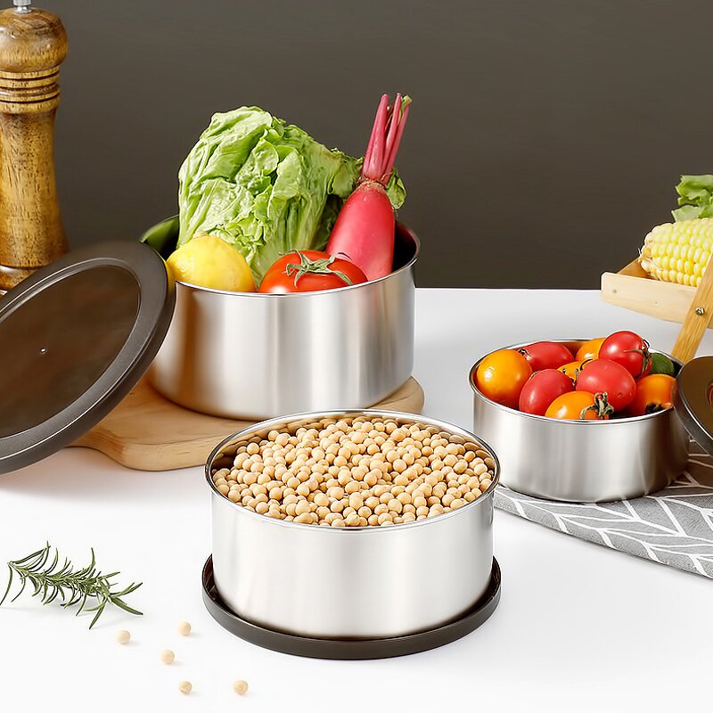 Food Storage Container Manufacturer - Round Stainless Steel Camping Box