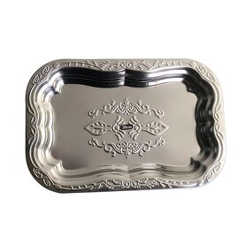 Fruit Plate Manufacturer - Luxury Stainless Steel Rectangular Decorative Tray