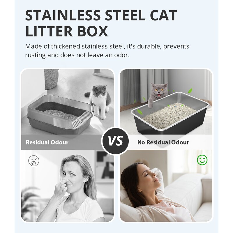 Cat Litter Box Manufacturer - Large Odor-Free Stainless Steel Pan