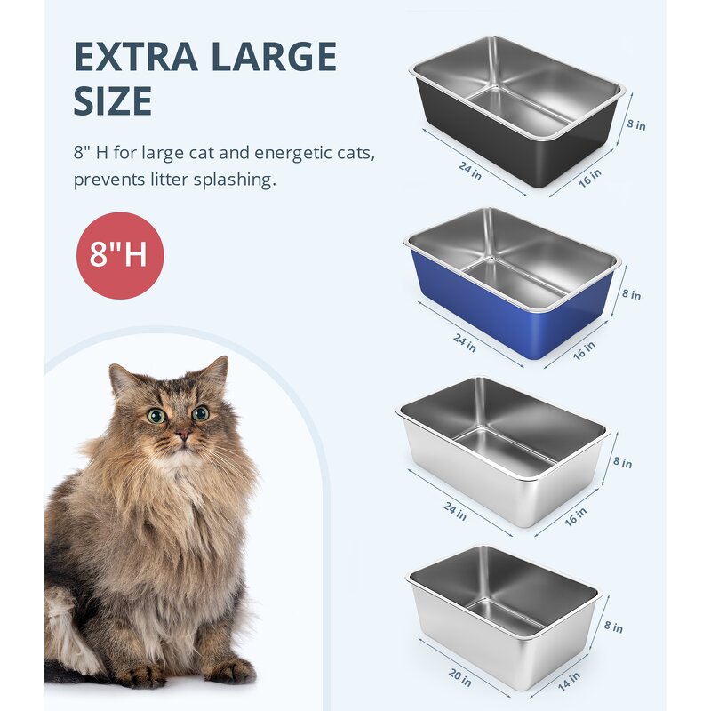Cat Litter Box Manufacturer - Large Stainless Steel Easy Clean Litter Box