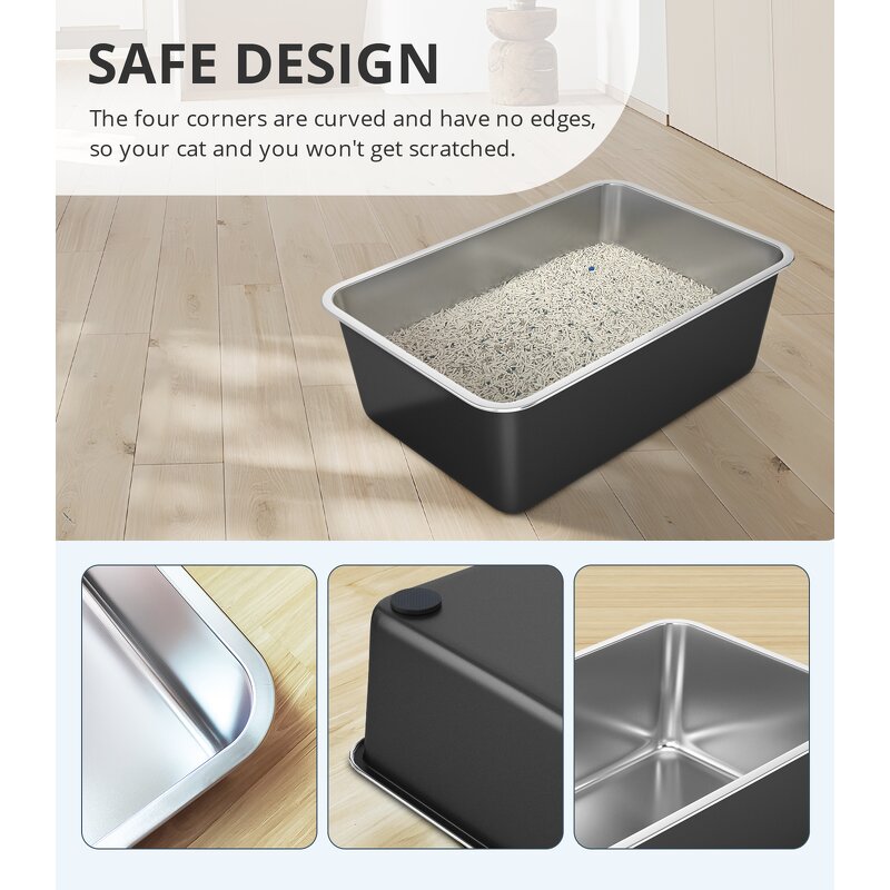 Cat Litter Box Manufacturer - Large Odor-Free Stainless Steel Pan