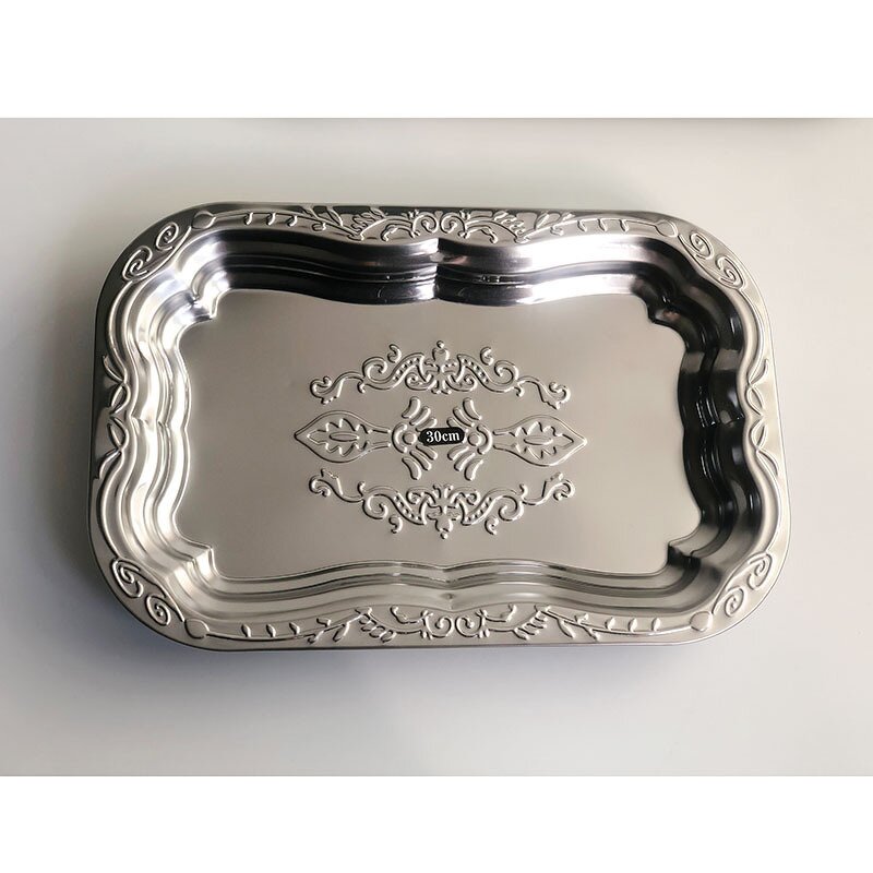 Fruit Plate Manufacturer - Luxury Stainless Steel Rectangular Decorative Tray
