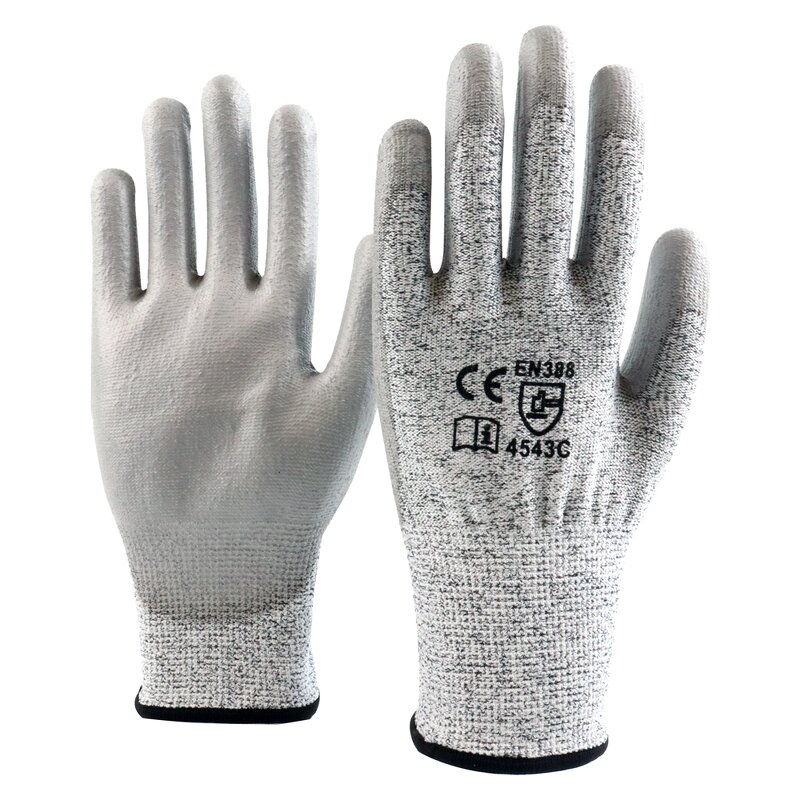 Worker Gloves Manufacturer - HPPE Cut Resistant ANSI Level 3 PU Coated
