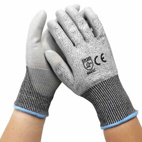 Cut Resistant Gloves Manufacturer - HPPE En388 Level 5 PU Coated