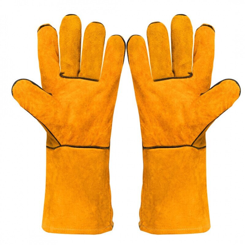 Welding Gloves Manufacturer - Men's Cowhide Leather Heat Resistant Gloves