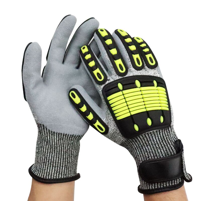 Winter Gloves Manufacturer - HPPE TPR Nitrile Black Men Protective Gloves