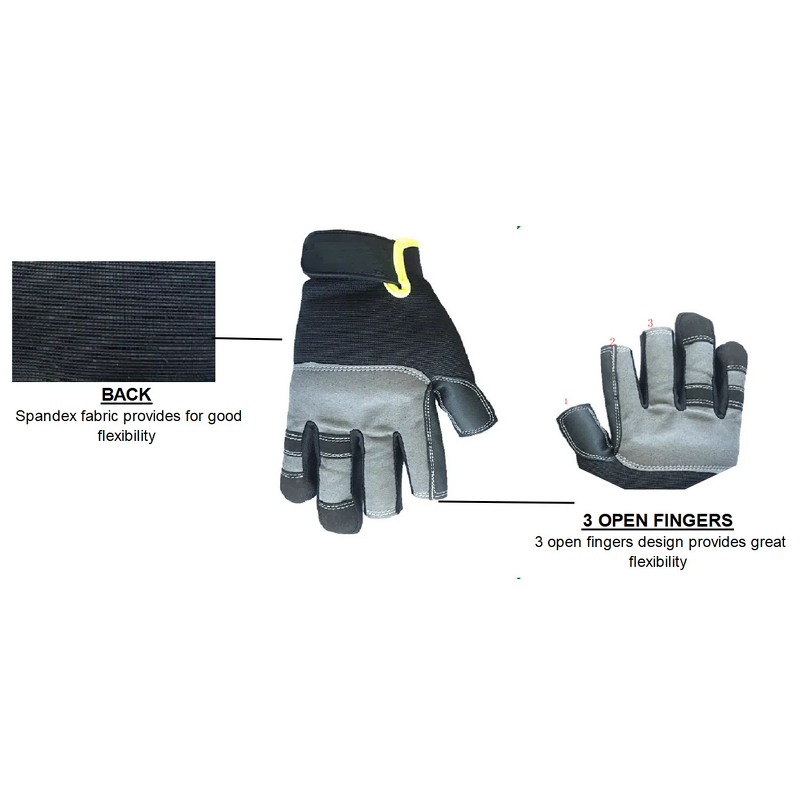 Industrial Gloves Manufacturer - Three Finger Synthetic Leather Anti-Impact