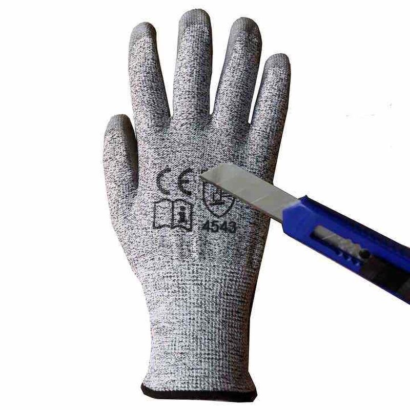 Cut Resistant Gloves Manufacturer - HPPE En388 Level 5 PU Coated