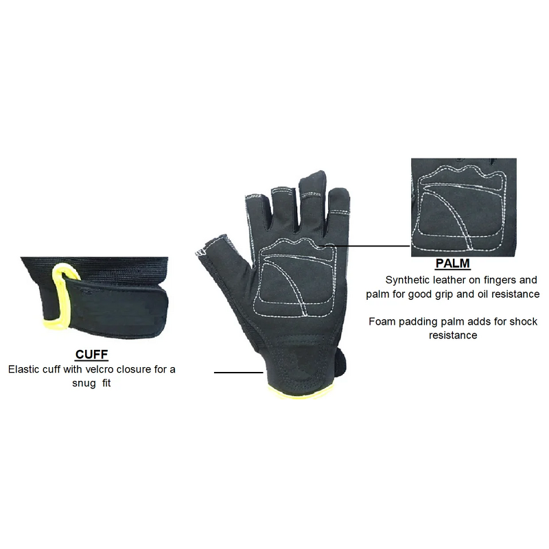 Industrial Gloves Manufacturer - Three Finger Synthetic Leather Anti-Impact