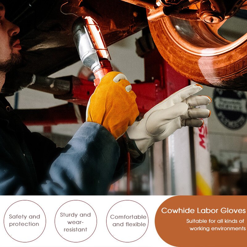 Leather Gloves Manufacturer - Men's Heavy Duty Cowhide Anti-Cut Welder Gloves