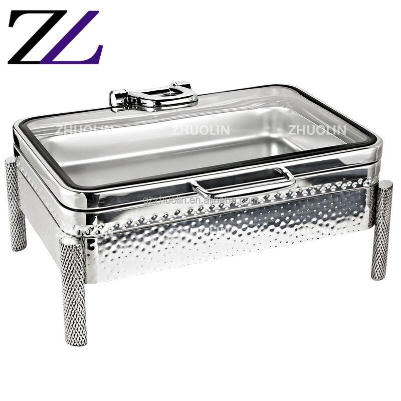 Chafing Dish Set Supplier - Silver Gold 9L Rectangular Fuel Heated