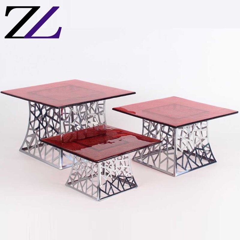 Dessert Display Stand Supplier - Clear Glass Plates Silver Cupcake Set