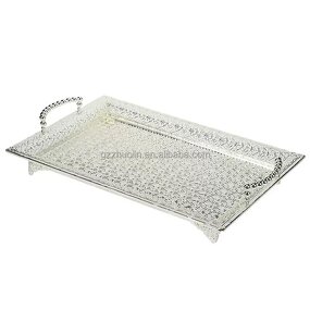 Charger Plate Supplier - Antique German Silver Beaded Serving Tray