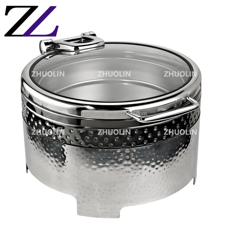 Chafing Dish Manufacturer - 9L Luxury Gold Hammered Buffet Set