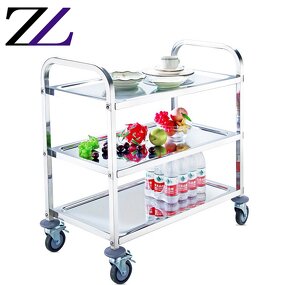Food Transport Cart Factory - Stainless Steel 3 Tier Hot Service Trolley