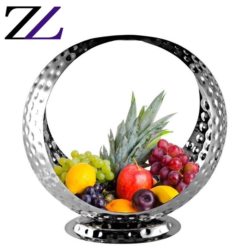 Fruit Bowl Supplier - Saudi Arabic Round Moon Hammered Tray Bowl