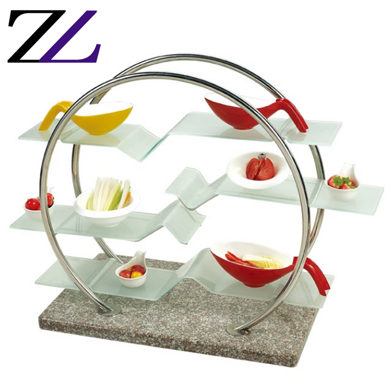 Buffet Display Stand Supplier - Wall Mounted Stainless Steel Mobile Cart