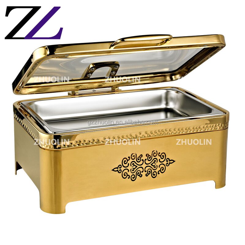 Chafing Dish Manufacturer - 2025 Luxury Gold Arabic Square Design