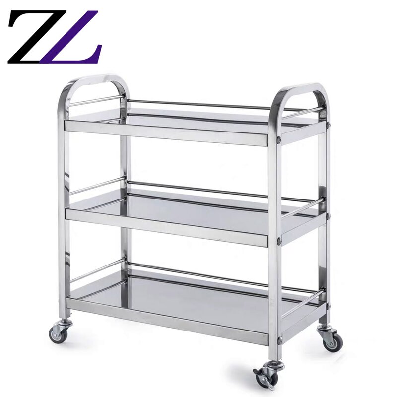 Service Trolley Factory - 3 Tiers Food Distribution Wine Liquor Cart