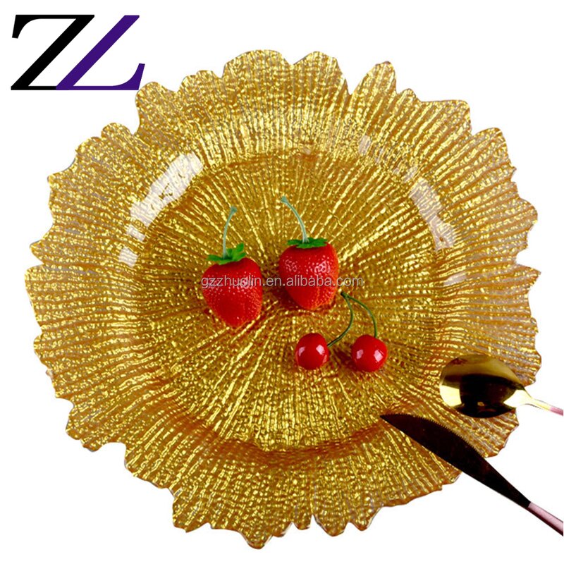 Charger Plate Manufacturer - Creative Texture Gold Charging Plates Set