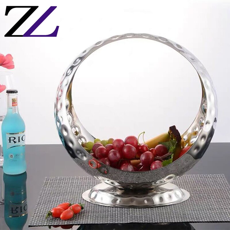 Fruit Bowl Supplier - Saudi Arabic Round Moon Hammered Tray Bowl